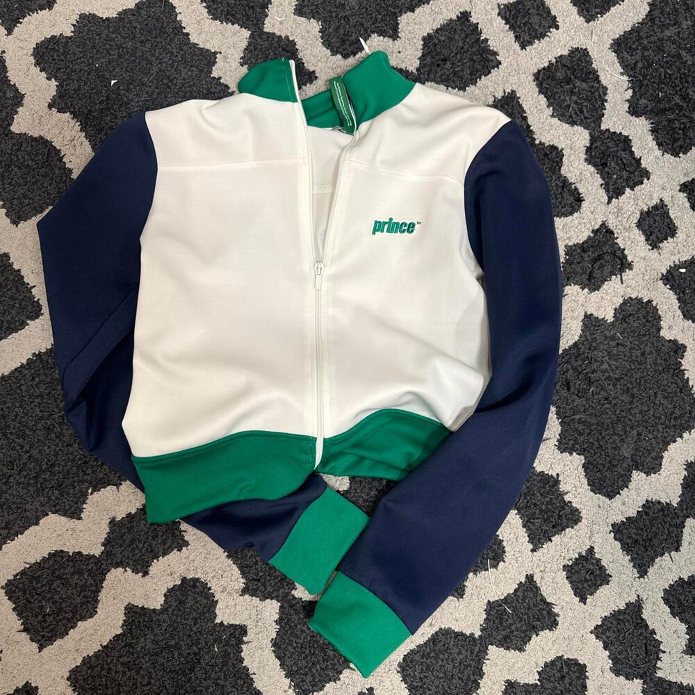Prince white and green zip